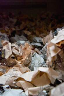 5000 Pages of Contemporary Witness Sheets Crumpled-up, a Art Installation by Martin Gut from the year 2011